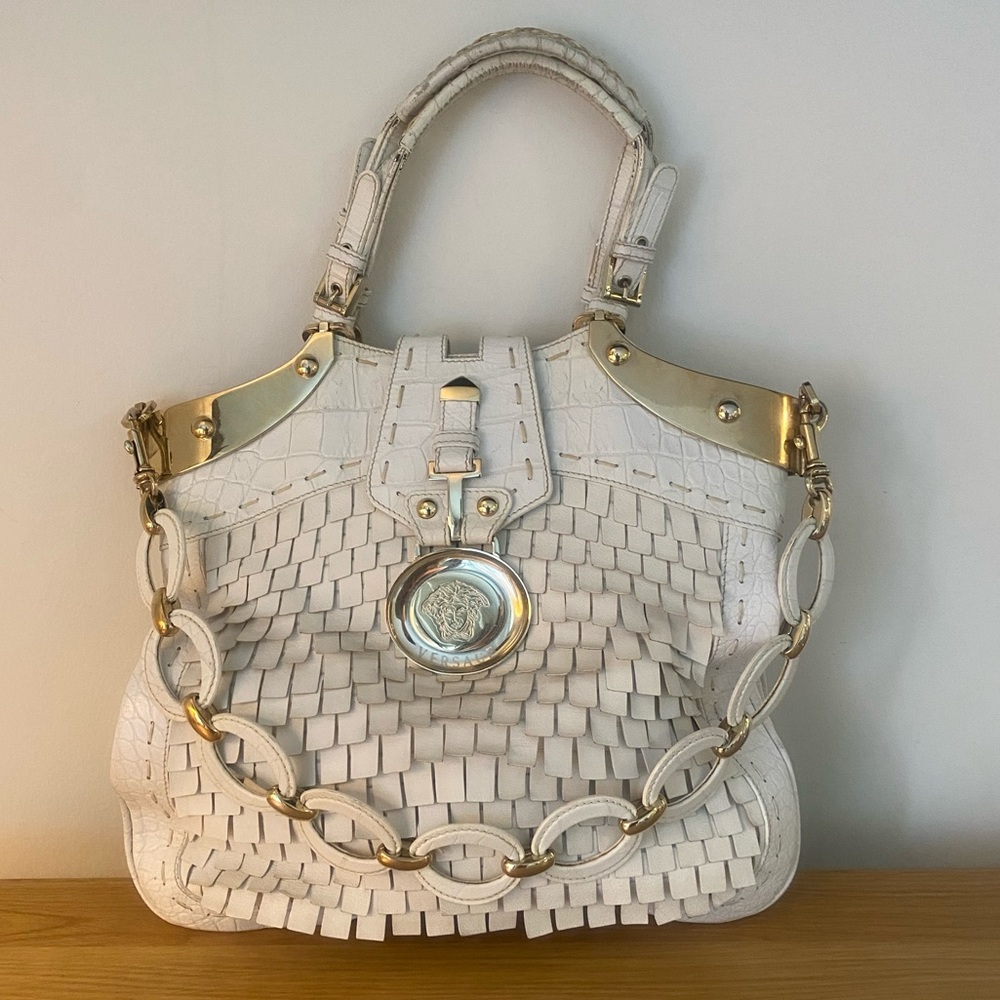 Versace White and Gold Shoulder Bag SS 2007 Runway